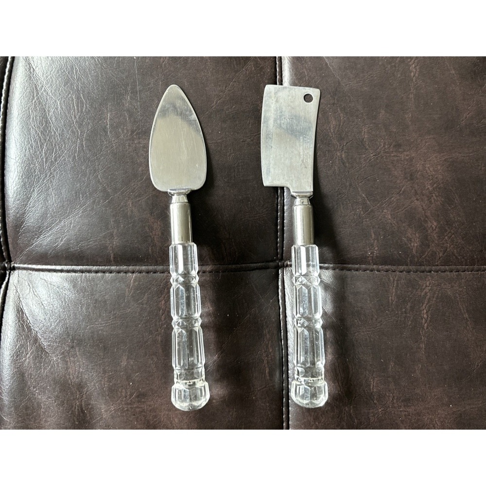 Mirage by‎ Robinson Stainless Steel Acrylic Handles Serving Set 2 Pieces